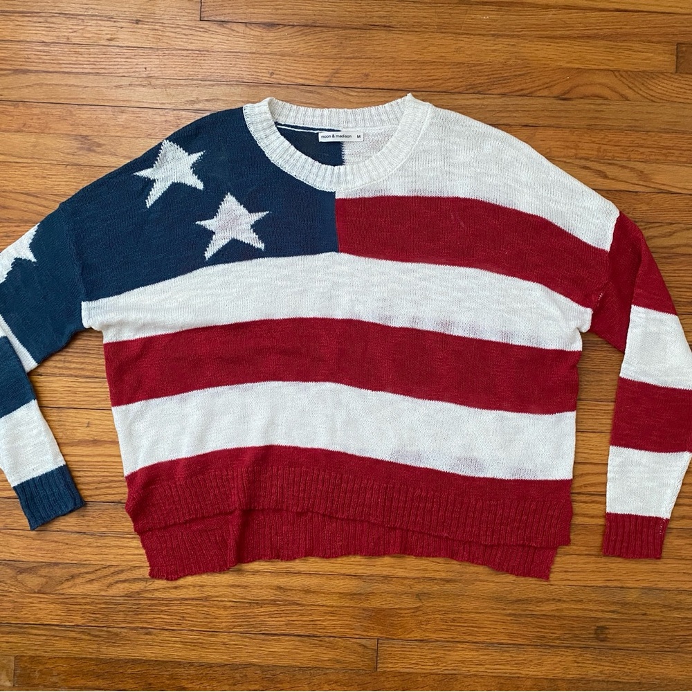 American Flag Lightweight Sweater
